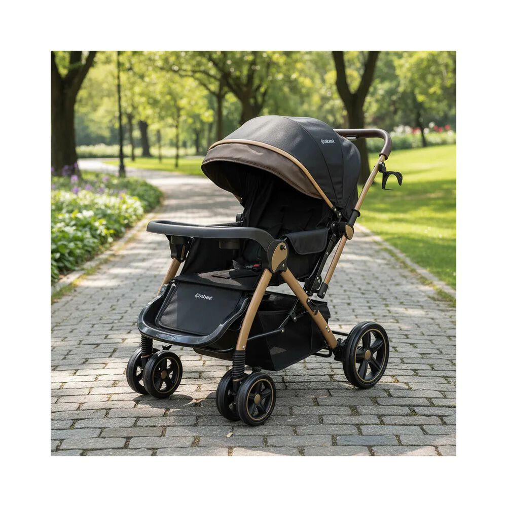 Coche Cuna Paseo Comfy Negro Gold image number 1.0